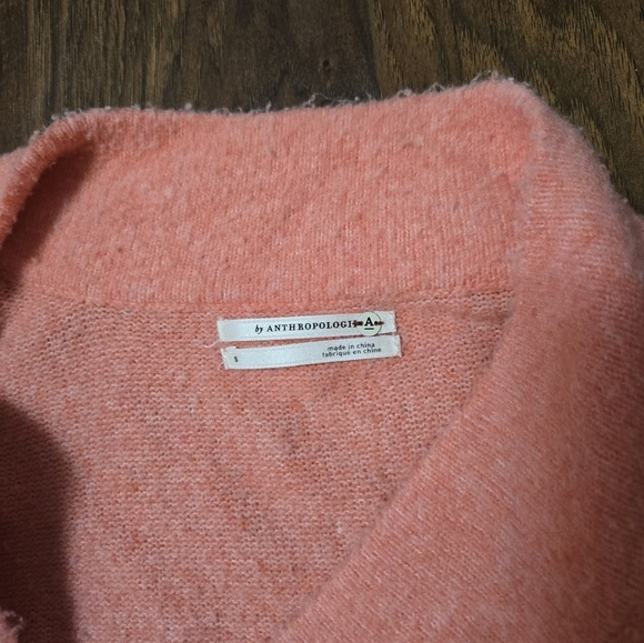 Anthropologie Super Soft Small Batwing Oversized Knit Sweater Salmon Pink - Picture 6 of 12